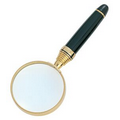 Executive Solid Brass Magnifying Glass w/Gold Accents